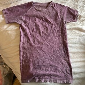 Purple athletic short sleeve top